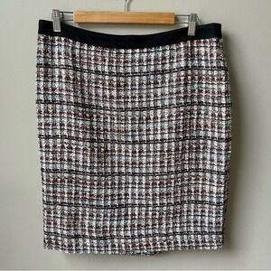 Talbots Women's 14P Pencil Skirt Tweed Plaid New NWT Black Office Classic Preppy
